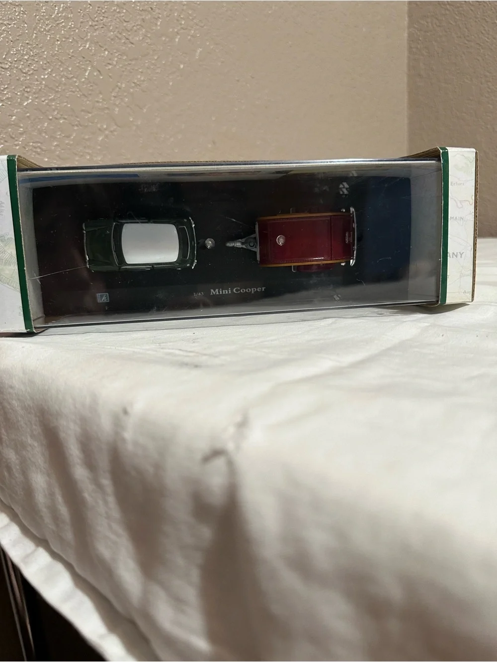 Vintage Die-Cast Mini Cooper and Travel Trailer 1/43 Scale Hongwell Cararama